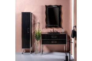 Тумба под раковину моноблок Boheme Armadi Art Monaco 80 черный глянец - хром - 2