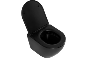 Чаша для подвесного унитаза BelBagno Colorato черный матовый, без сиденья (BB062CHR-MB) - 2