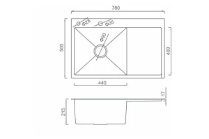 Кухонная раковина Gappo 78х50 черная - 3