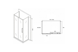 Душевой уголок Abber Schwarzer Diamant 160х85 хром стекло матовое - 2