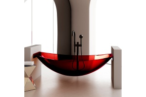 Ванна из полиэфирной смолы Abber Kristall 180х80 красная без гидромассажа