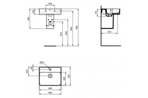 Раковина Ideal Standard Strada II 50 см белый (T292801) - 3