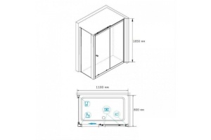 Душевой уголок RGW Classic CL-48 110x80 профиль хром стекло прозрачное - 3