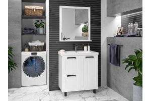 Тумба под раковину Misty Спарта 80 белая матовая - 3