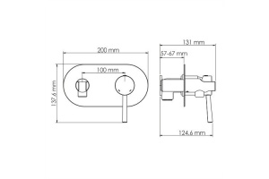 Main 4138 Встраиваемый смеситель для душа с гигиенической лейкой - 3