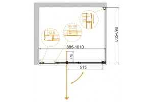 Душевой уголок Cezares Variante 130x80 см (VARIANTE-AH-1-120/130-80-C-Cr) - 3