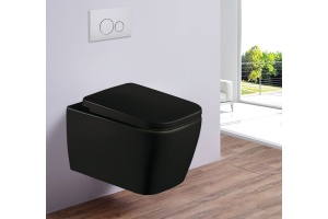 Унитаз подвесной Esbano Tiron с сиденьем микролифт, черный матовый (ESUPTIROCBM)
