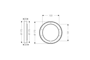 HG 13 596 000 Удлинитель внешней части, Ø170 мм, L=22 мм - 2