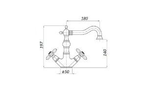 Смеситель для раковины Magliezza Bianco золото (50117-do) - 2