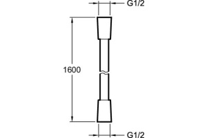 E75206-BL шланг для душа /1,6 м/ (черный матовый) - 2