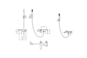 Смеситель для ванны с душем Boheme Qubic темный хром матовый - 2