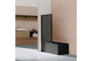 Шторка на ванну Vincea VSB-1E100CGB 100 см, профиль чёрный, стекло тонированное