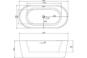 Акриловая ванна Abber AB9209 - 3