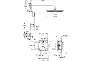 Душевой комплект Grohe Grohtherm 34731000 С ВНУТРЕННЕЙ ЧАСТЬЮ, с термостатом - 2