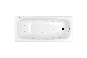 Акриловая ванна Whitecross Layla Slim 180х80 белая золото с гидромассажем