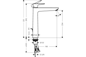 Смеситель Hansgrohe Talis E 71716140 для раковины с донным клапаном - 2