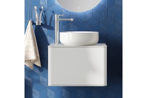 Тумба с раковиной STWORKI Ноттвиль 60 белая, с отверстием под смеситель