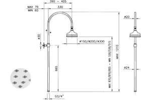 Душевая стойка Nicolazzi  (5712WSCR20) - 2