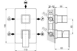 Смеситель для ванны с душем Rav Slezak Loira золото - 2