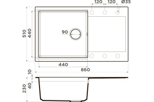 Мойка кухонная Omoikiri Daisen 86 пастила - 3