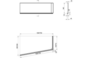 Экран для ванны фронтальный RAVAK 10° (CZ84100A00) - 2