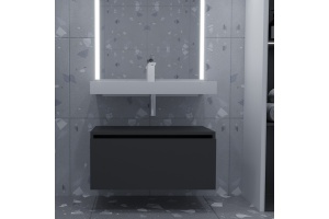 Тумба Armadi Art Flat Valessi Uno-S 80 подвесная черный матовый