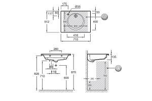 Раковина мебельная Jacob Delafon Odeon Rive Gauche 70 белый - 2