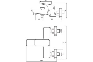 AF440-20B Aquanet Gotic, смеситель для ванны, черн.мат (243292) - 3