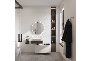 Мебель для ванной STWORKI Ольборг 60 столешница дуб карпентер, без отверстий, с тумбой 80, с раковиной STWORKI Soul 1 белой - 2