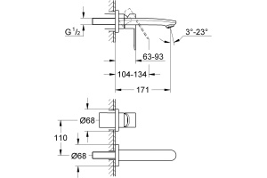 Смеситель Grohe Eurostyle Cosmopolitan 19571002 для раковины - 2