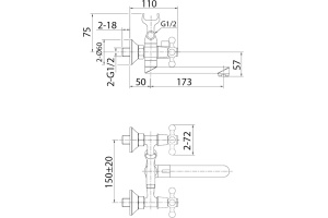 Смеситель Milardo Duplex DUPSB02M02 для ванны с душем - 3