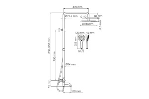 Душевая система WasserKraft 24.8 с термостатом белый матовый - 3