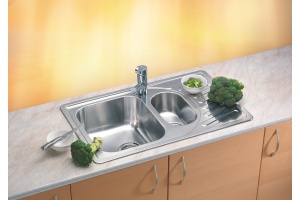 Мойка ELEGANT 110 SAT-90 810X510 1+1/2 в компл.с сифоном 1130555, - 2