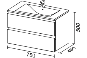Тумба под раковину Sanvit Авеню-2 75 белый глянец - 3