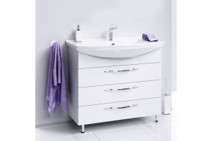 Тумба с раковиной Aqwella Allegro 105 с 3 ящиками - 2