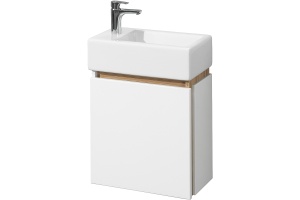 Комплект мебели подвесной Aquaton Эклипс 45 L белый-светлое дерево - 3