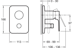 Смеситель Jacob Delafon Aleo+ E98718RU-CP С ВНУТРЕННЕЙ ЧАСТЬЮ для ванны с душем - 2