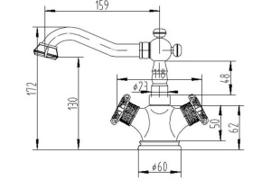 Смеситель Zorg Antic A 3009U-BR для раковины - 2
