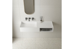 Подвесная раковина Vincea 80х40 белая матовая с полкой