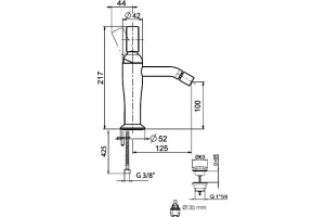 Смеситель Webert Opera OA840102015 хром, для биде - 2