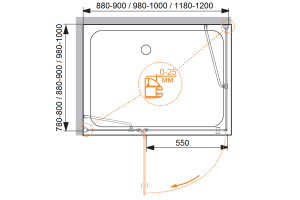 Душевой уголок Cezares Verona 100х80 хром стекло прозрачное - 2