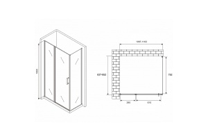 Душевой уголок Abber Sonnenstrand 110х85 черный стекло прозрачное - 2