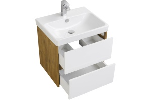 Тумба под раковину Aquaton Сканди 70 белый - светлое дерево - 3