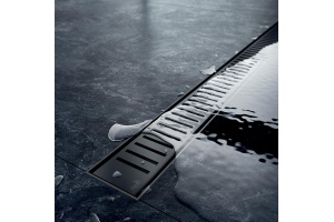 Решетка для водоотводящего желоба, черный-мат дизайн PURE, нерж. сталь, матовая, 850 мм, PURE-850BLACK - 2