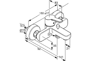 Смеситель для ванны Kludi  хром (376810575) - 2