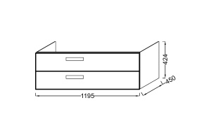 EB1305-N18 Тумба RYTHMIK для EXM112-Z /119.5х45х42.4/ (белый) - 3