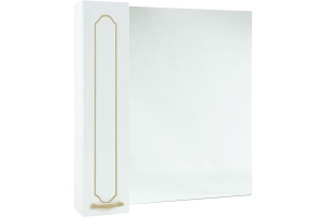 Зеркало-шкаф Bellezza Тиффани 75 белое, патина золото