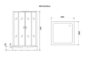 Душевая кабина Niagara Premium 100х100х210 черная NG-6902-01Q BLACK - 3