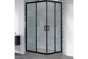 Душевой уголок Royal Bath HPD 120х90 профиль черный стекло матовое