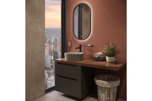 Тумба с раковиной STWORKI Берген 60 серая с темной столешницей 122, Bocchi Vessel 1174-006-0125 - 3